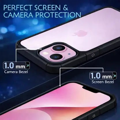 Apple iPhone 15 Transparent Back Cover | Crystal Clear Shockproof TPU Case | Anti Yellow Slim Protective Cover